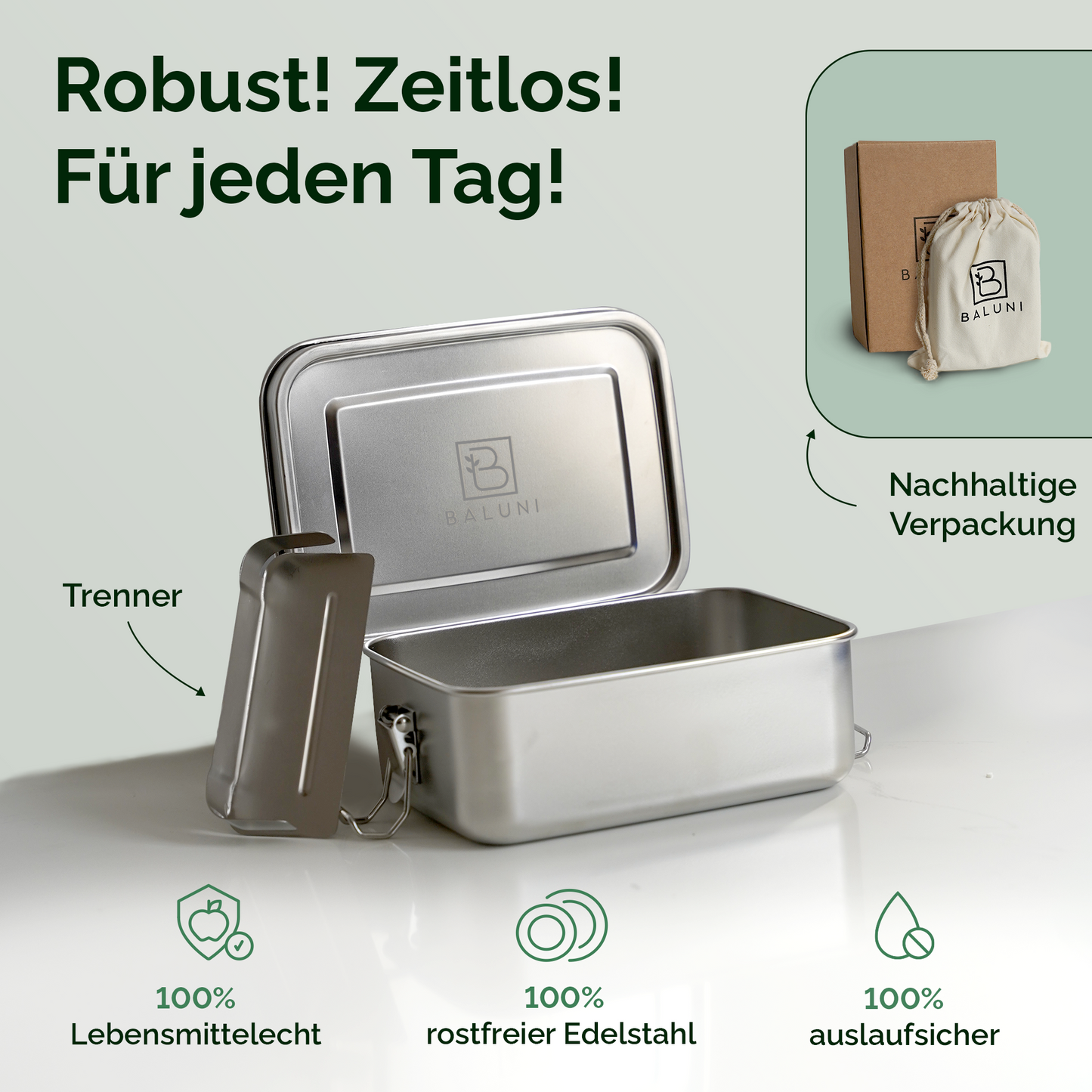 Edelstahl Brotdose – Nachhaltige Lunchbox, plastikfrei & wiederverwendbar