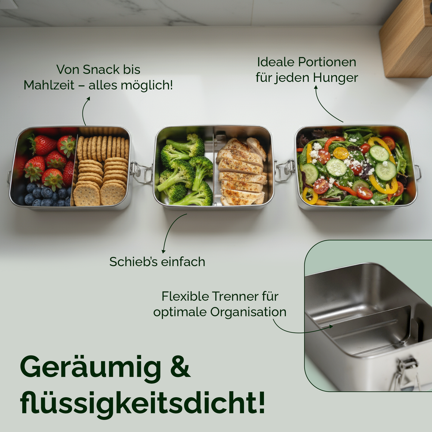 Edelstahl Brotdose – Nachhaltige Lunchbox, plastikfrei & wiederverwendbar